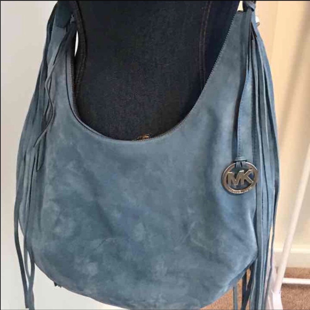 NWT Micheal Kors crossbody fringe bag in blue
